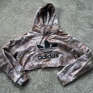 Cropped tie dye Adidas Hoodie
